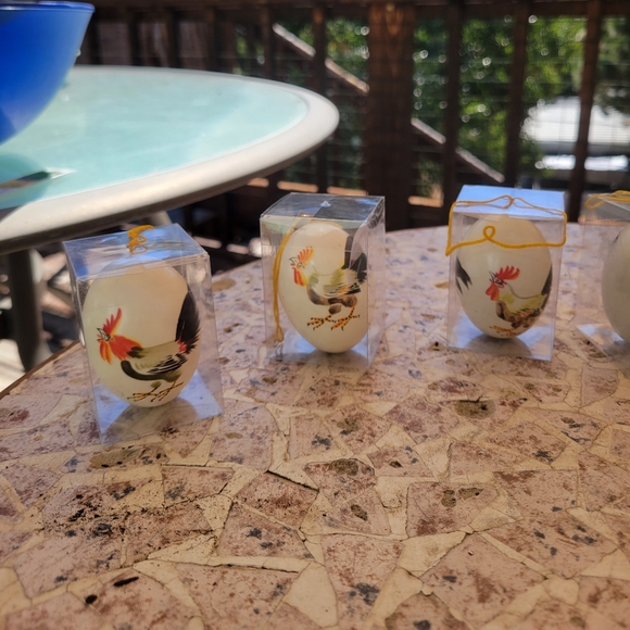 VINTAGE Decorative Ornamental Chicken Eggs Rooster design Ornament Holiday - Picture 9 of 16